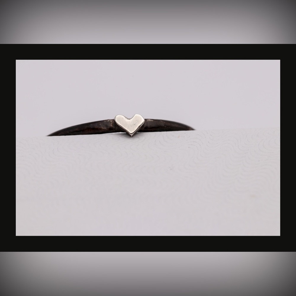 Sterling Silver Tiny Heart Ring Size 7.5 | Minimalist Stackable | Handmade - NWT - Picture 9 of 15